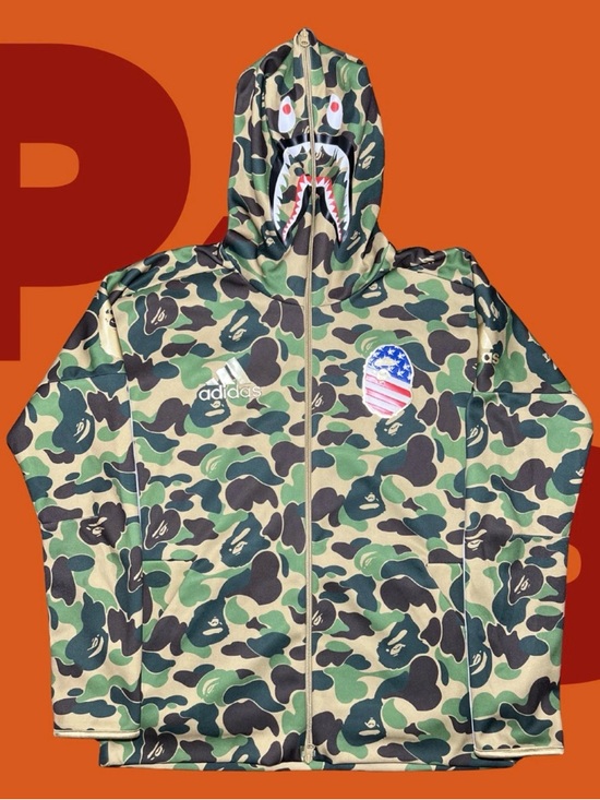 Bape Other - A Bathing Ape x Adidas BAPE Shark Full Zip Jacket Hoodie (Large)